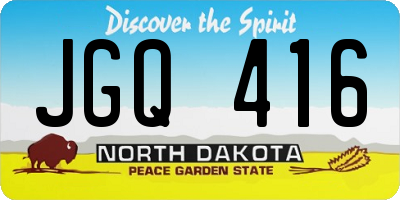 ND license plate JGQ416
