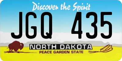 ND license plate JGQ435