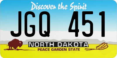ND license plate JGQ451