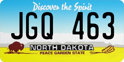 ND license plate JGQ463