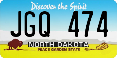 ND license plate JGQ474