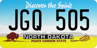 ND license plate JGQ505