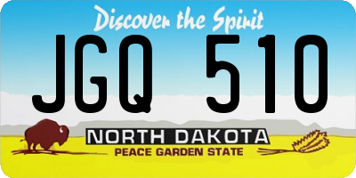 ND license plate JGQ510