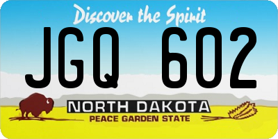 ND license plate JGQ602
