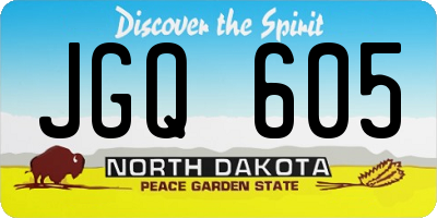 ND license plate JGQ605