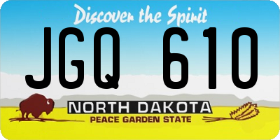 ND license plate JGQ610