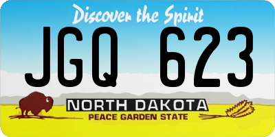 ND license plate JGQ623