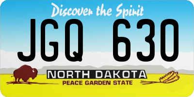 ND license plate JGQ630