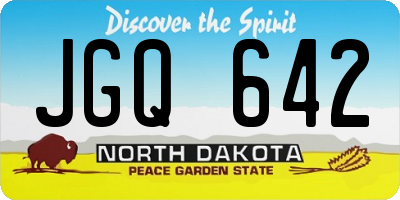 ND license plate JGQ642