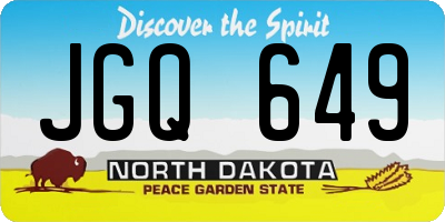 ND license plate JGQ649