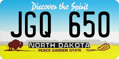 ND license plate JGQ650