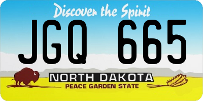 ND license plate JGQ665