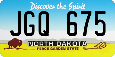 ND license plate JGQ675