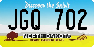 ND license plate JGQ702