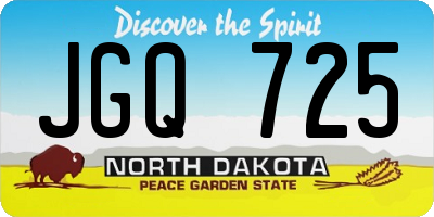 ND license plate JGQ725
