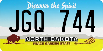 ND license plate JGQ744