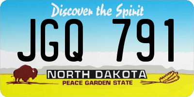 ND license plate JGQ791