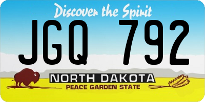 ND license plate JGQ792