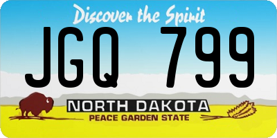 ND license plate JGQ799