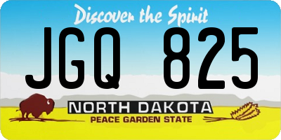 ND license plate JGQ825