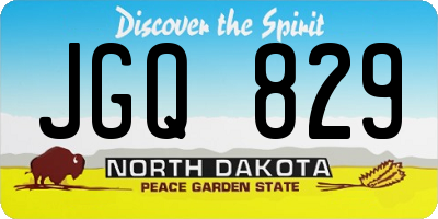 ND license plate JGQ829