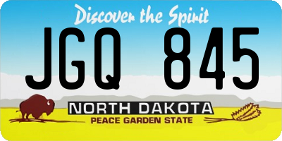 ND license plate JGQ845