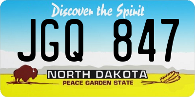 ND license plate JGQ847