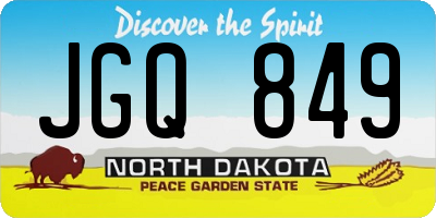 ND license plate JGQ849