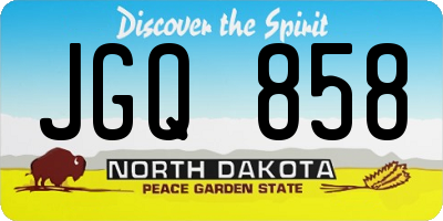 ND license plate JGQ858