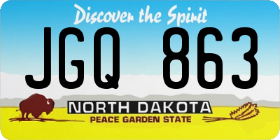 ND license plate JGQ863