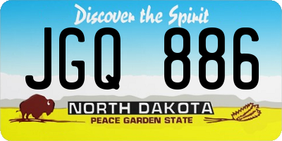 ND license plate JGQ886