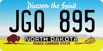 ND license plate JGQ895