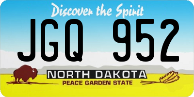 ND license plate JGQ952