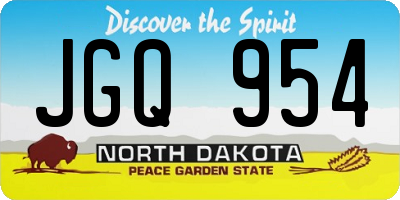 ND license plate JGQ954