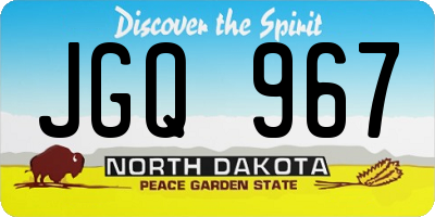 ND license plate JGQ967