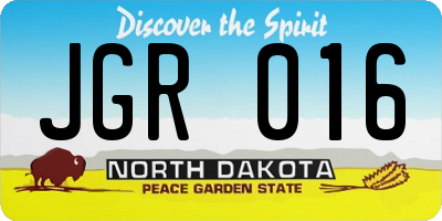ND license plate JGR016