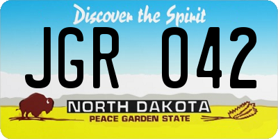 ND license plate JGR042