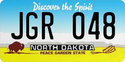 ND license plate JGR048
