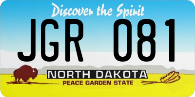 ND license plate JGR081
