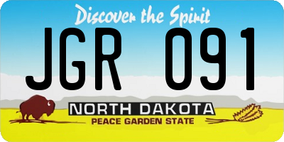 ND license plate JGR091