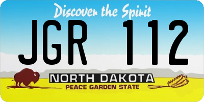 ND license plate JGR112