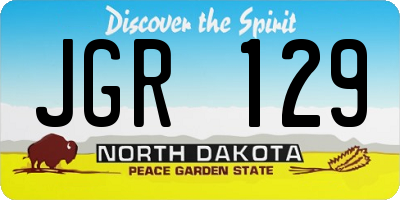ND license plate JGR129