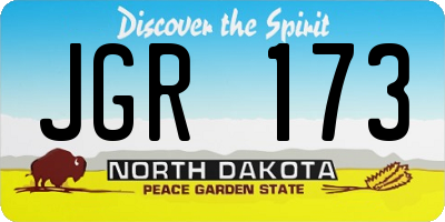 ND license plate JGR173