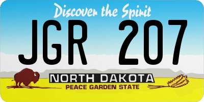 ND license plate JGR207