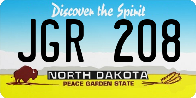 ND license plate JGR208