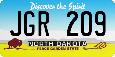 ND license plate JGR209