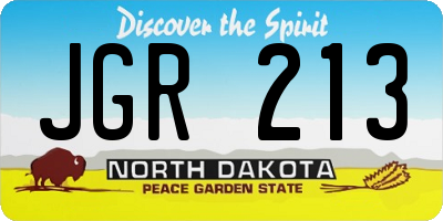ND license plate JGR213