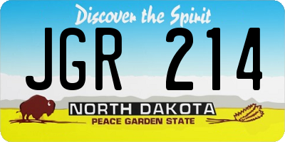 ND license plate JGR214