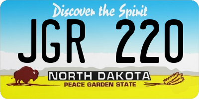 ND license plate JGR220