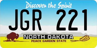 ND license plate JGR221